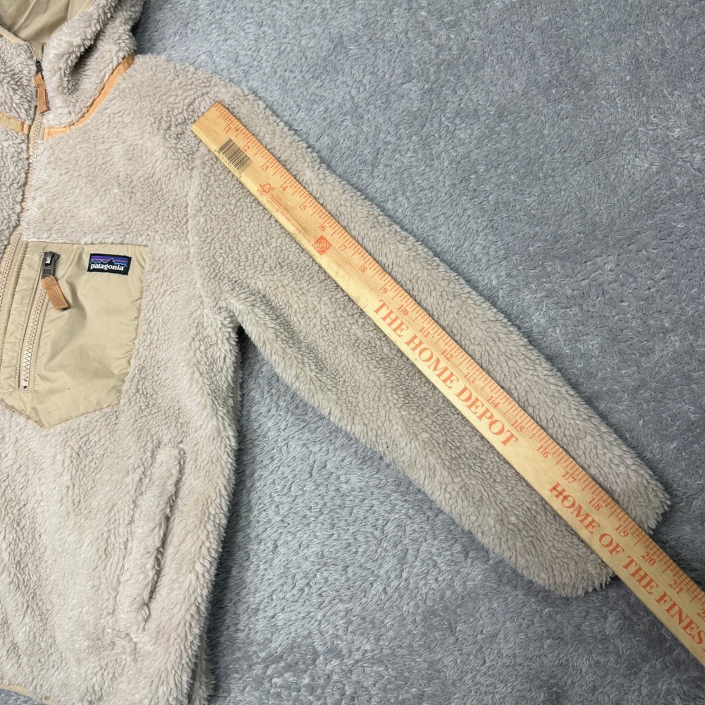 Patagonia Hoody Kids XL Tan Reversible Ready Freddy Fleece Puffer 68095FA22 - Picture 9 of 10